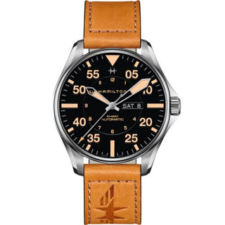 Hamilton - H64725531  Khaki Pilot Day-Date Auto 46 Stainless Steel / Black