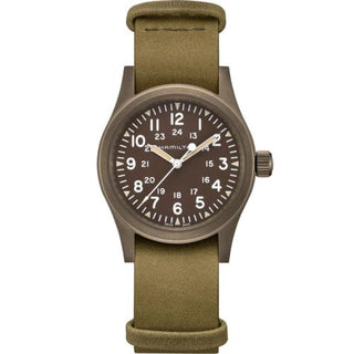 Hamilton - H69449861  Khaki Field Mechanical 38 PVD / Brown