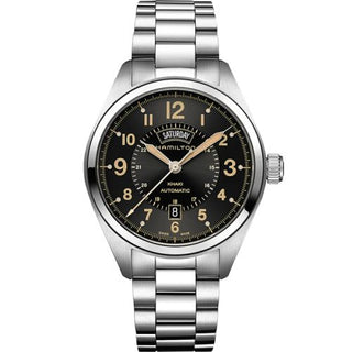 Hamilton - H70505933  Khaki Field Day Date Automa Stainless Steel / Black / Bracelet