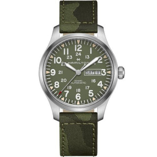 Hamilton - H70535061  Khaki Field Day Date Auto Stainless Steel / Green