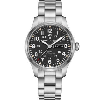 Hamilton - H70535131  Khaki Field Day Date Auto Stainless Steel / Black / Bracelet