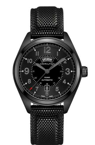 Hamilton - H70695735  Khaki Field Automatic Day Date PVD / Black