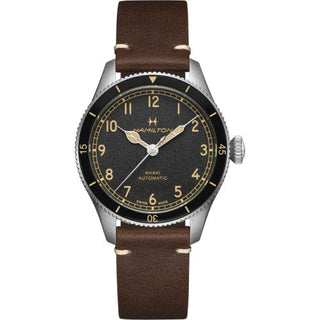 Hamilton - H76205530  Khaki Pilot Pioneer 38 Stainless Steel / Black