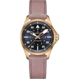 Hamilton - H76245840  Khaki Aviation Pilot Auto 36 Rose Gold / Blue