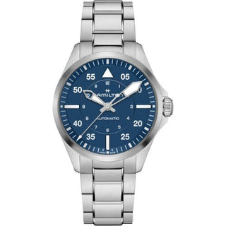 Hamilton - H76305140  Khaki Aviation Pilot Auto 39 Stainless Steel / Blue / Bracelet