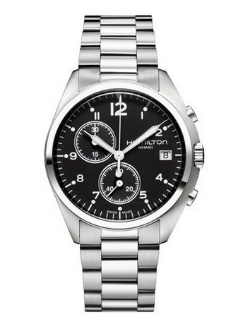 Hamilton - H76512133  Khaki Pilot Pioneer Chrono Quartz Stainless Steel / Black / Bracelet