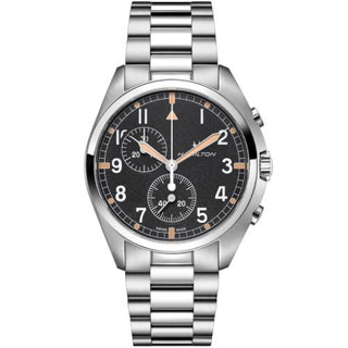 Hamilton - H76522131  Khaki Pilot Pioneer Chrono Quartz Stainless Steel / Black / / Bracelet