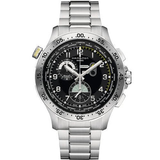 Hamilton - H76714135  Khaki Pilot Chrono Worldtimer Stainless Steel / Black / Bracelet