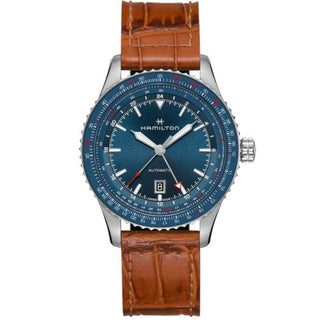 Hamilton - H76715540  Khaki Aviation Converter Auto GMT Stainless Steel / Blue