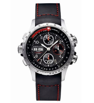 Hamilton - H77646833  Khaki Aviation X-Wind Automatic Black-Orange / Leather