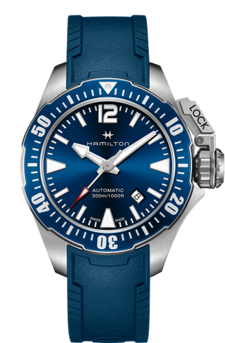 Hamilton - H77705345  Frogman Auto 42 Stainless Steel / Blue / Rubber