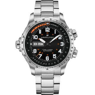 Hamilton - H77755133  Khaki Aviation X Wind Day Date Auto Stainless Steel / Black / Bracelet