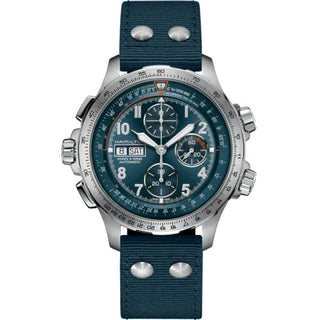 Hamilton - H77906940  Khaki Aviation X Wind Day Date Auto Chrono Blue / Canvas