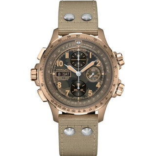 Hamilton - H77916920  Khaki Aviation X Wind Day Date Auto Chrono Green Camouflage