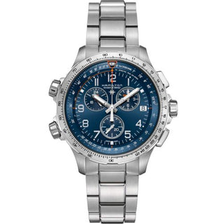 Hamilton - H77922141  Khaki Aviation X-Wind GMT Chrono Quartz Stainless Steel / Blue / Bracelet