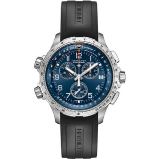 Hamilton - H77922341  Khaki Aviation X-Wind GMT Chrono Quartz Stainless Steel / Blue / Rubber