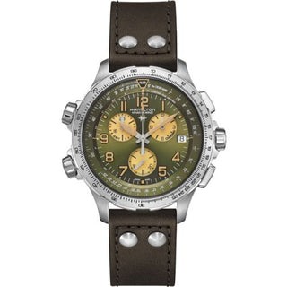 Hamilton - H77932560  Khaki Aviation X-Wind GMT Chrono Quartz Stainless Steel / Green