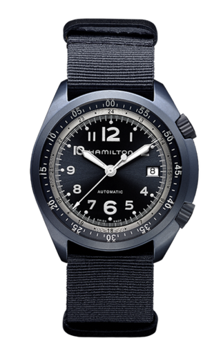 Hamilton - H80495845  Khaki Pilot Pioneer Alu Blue Auto