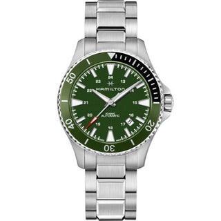 Hamilton - H82375161  Khaki Navy Scuba Auto Stainless Steel / Green / Bracelet