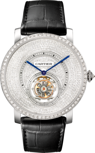 Cartier - HPI00592  Rotonde de Cartier Flying Tourbillon White Gold / Diamond