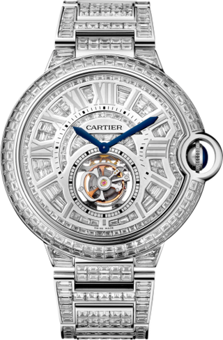 Cartier - HPI00683  Ballon Blue de Cartier 46 Flying Tourbillon White Gold / Diamond / Bracelet