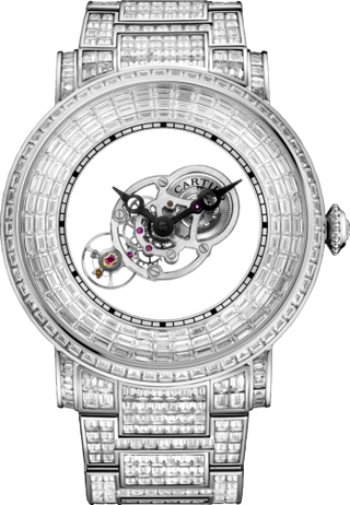 Cartier - HPI01072  Rotonde de Cartier Astromystérieux Platinum / Baguette / Bracelet