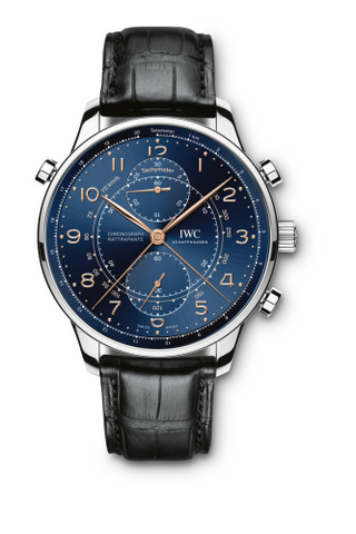 IWC - IW3712-22  Portuguese Chrono-Rattrapante Stainless Steel / Blue / Boutique Milano