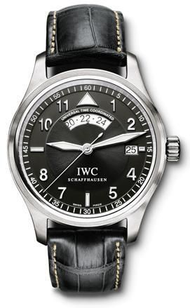 IWC - IW3251-05  Pilot's Watch Spitfire UTC Stainless Steel / Black / Strap