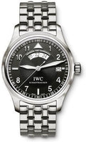 IWC Pilot's Watch Spitfire Double Chronograph Stainless Steel / Silver / French / Strap (IW3251-06)