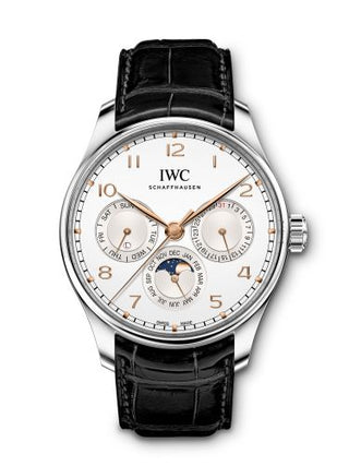 IWC - IW3442-03  Portugieser Perpetual Calendar 42 Stainless Steel / Silver / Alligator