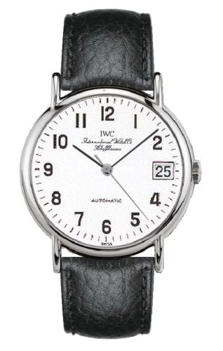 IWC - IW3513-38  Portofino Automatic Stainless Steel / White - Railroad / Strap