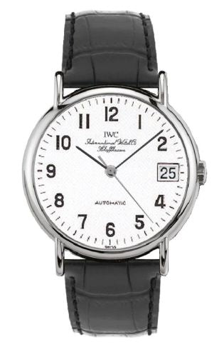 IWC - IW3513-39  Portofino Automatic Stainless Steel / White - Railroad / Strap