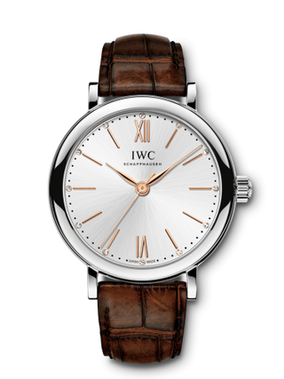 IWC - IW3574-03  Portofino 34 Stainless Steel / Silver / Santoni