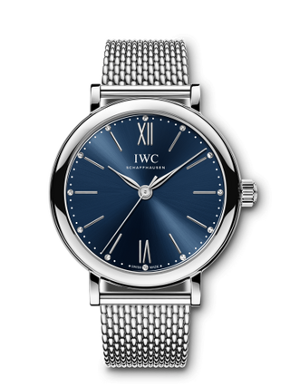 IWC - IW3574-04  Portofino 34 Stainless Steel / Blue / Mesh