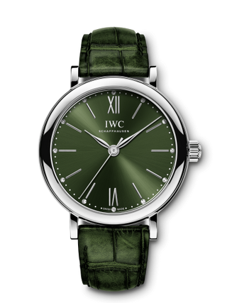 IWC - IW3574-05  Portofino 34 Stainless Steel / Green / Santoni