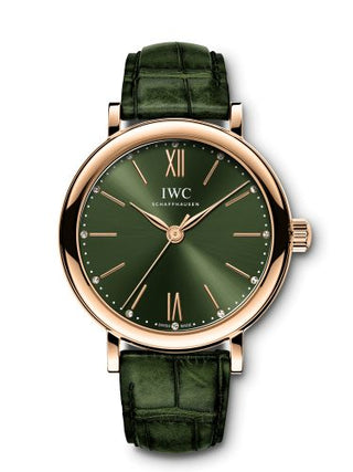 IWC - IW3574-09  Portofino 34 Red Gold / Green / Santoni