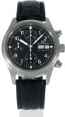 IWC - IW3706-02  Pilot's Watch Chronograph Stainless Steel / Black / Italian / Strap