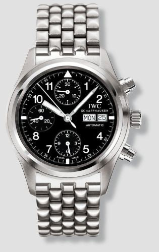 IWC - IW3706-05  Pilot's Watch Chronograph Stainless Steel / Black / German / Bracelet