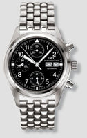 IWC Pilot's Watch Spitfire Double Chronograph Stainless Steel / Black / German / Strap (IW3706-05)