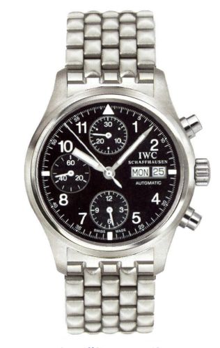 IWC - IW3706-06  Pilot's Watch Chronograph Stainless Steel / Black / Italian / Bracelet