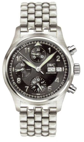 IWC - IW3706-16  Pilot's Watch Spitfire Chronograph Stainless Steel / Black / German / Bracelet