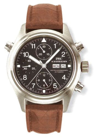 IWC - IW3711-05  Pilot's Watch Doppelchronograph Stainless Steel / Black / German / Strap