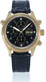 IWC - IW3711-13  Pilot's Watch Doppelchronograph Yellow Gold / Black / German / Strap