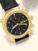 IWC - IW3711-15  Pilot's Watch Doppelchronograph Yellow Gold / Black / English / Strap