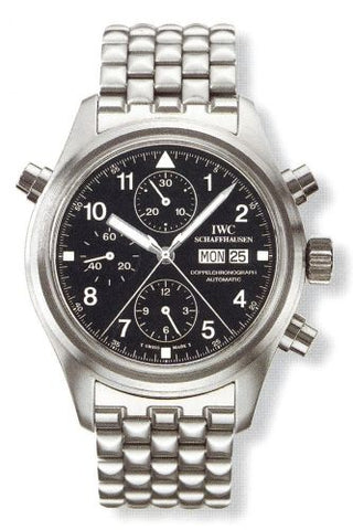 IWC - IW3711-17  Pilot's Watch Doppelchronograph Stainless Steel / Black / German / Bracelet