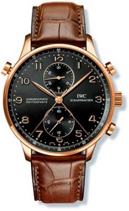 IWC - IW3712-10  Portuguese Chrono-Rattrapante Rose Gold / Black