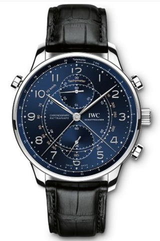 IWC - IW3712-23  Portuguese Chrono-Rattrapante Stainless Steel / Blue / Boutique Milano Laureus