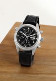 IWC - IW3713-02  Pilot's Watch Doppelchronograph Stainless Steel / Black / Italian / Strap