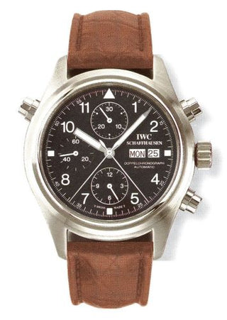 IWC - IW3713-05  Pilot's Watch Doppelchronograph Stainless Steel / Black / German / Strap