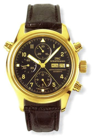 IWC - IW3713-13  Pilot's Watch Doppelchronograph Yellow Gold / Black / German